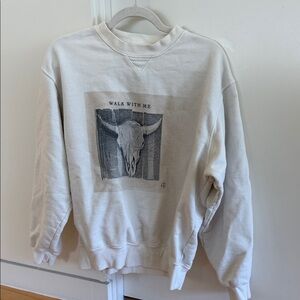 Anine Bing Cream Graphic Sweater